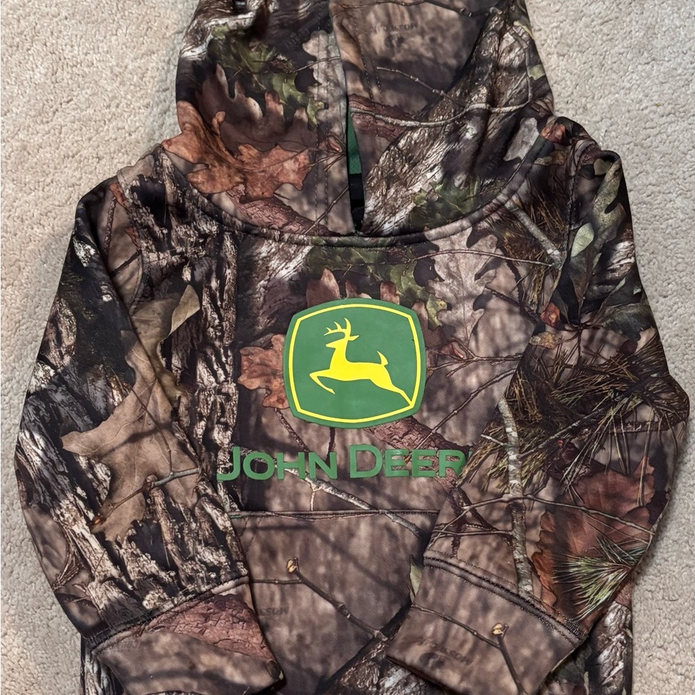 John Deere Green and Brown Camouflage Hoodie